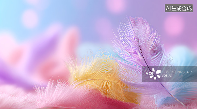 【AI数字艺术】彩色羽毛背景图片素材