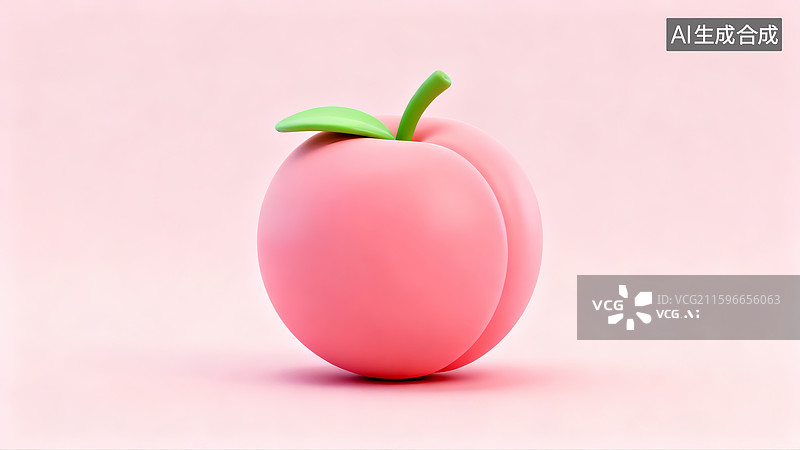 【AI数字艺术】3D卡通风格桃子图片素材