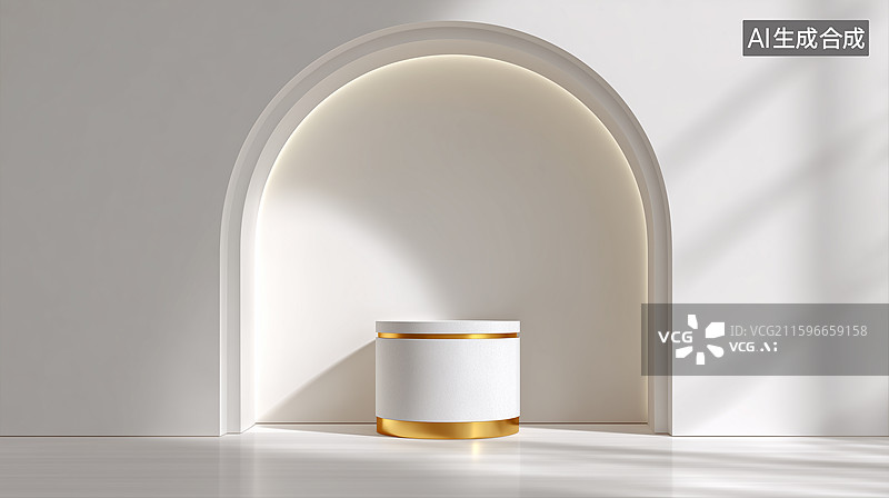 【AI数字艺术】极简白色建筑壁龛图片素材