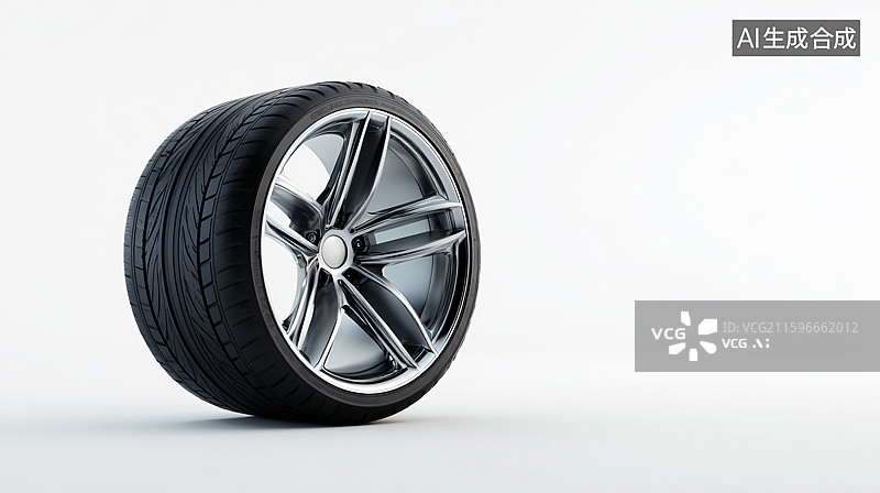 【AI数字艺术】白色背景下的汽车轮胎图片素材