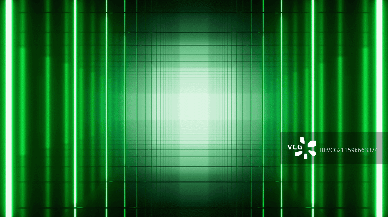 绿色抽象渐变的霓虹隧道背景动画图片素材