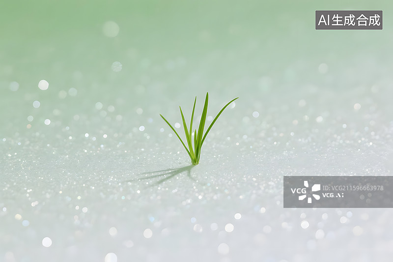 【AI数字艺术】草绿色透白背景图片素材