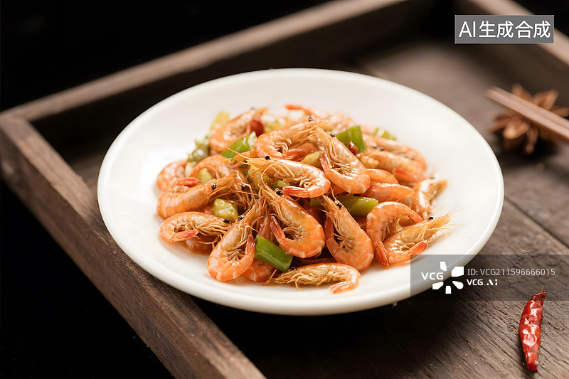 【AI数字艺术】香辣爆炒鲜虾图片素材