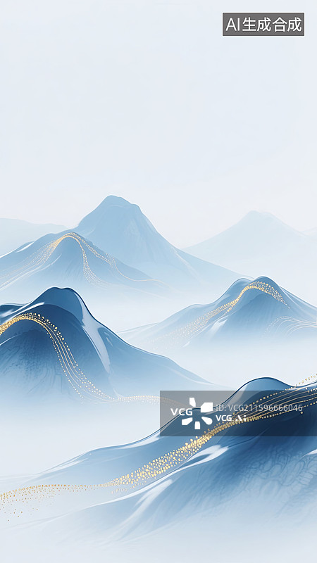 【AI数字艺术】国风水墨山水抽象背景图片素材