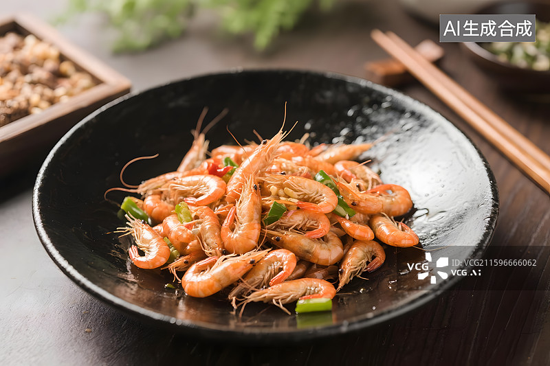 【AI数字艺术】香辣爆炒鲜虾图片素材