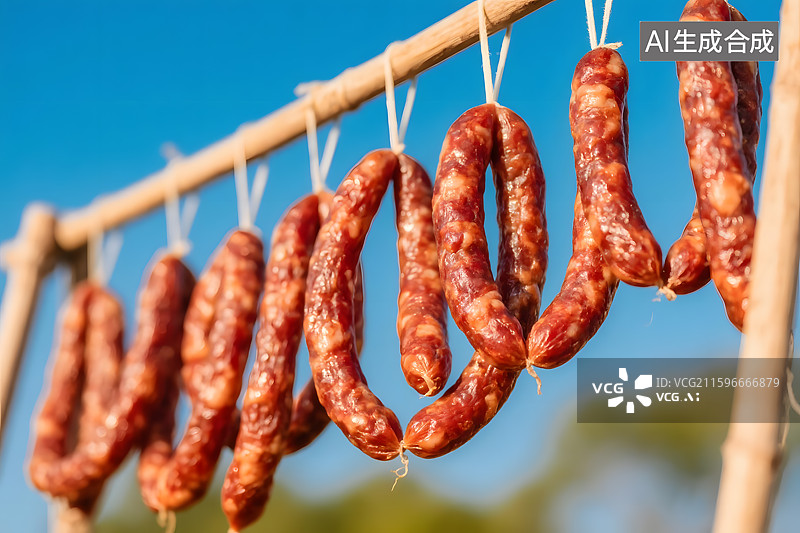 【AI数字艺术】广式腊味香肠图片素材