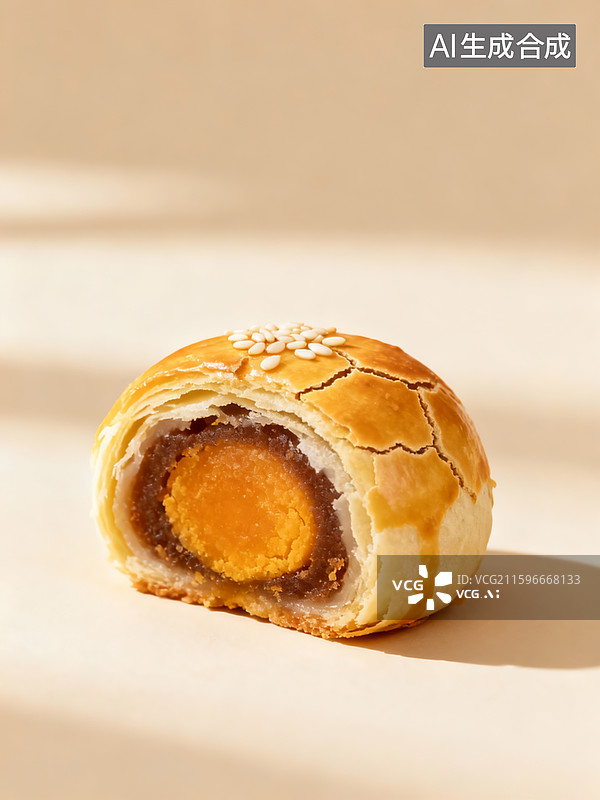 【AI数字艺术】特写盘子里的蛋黄酥，旁边一杯咖啡，高清，画面干净，精致，还特别有食欲。精致下午茶画面，小资轻奢高级网图片素材