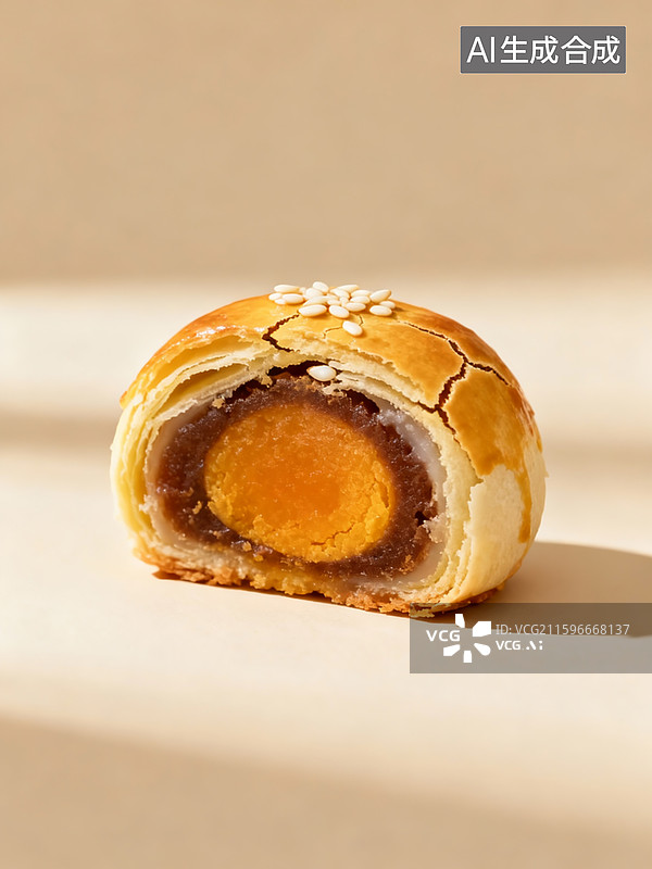 【AI数字艺术】特写盘子里的蛋黄酥，旁边一杯咖啡，高清，画面干净，精致，还特别有食欲。精致下午茶画面，小资轻奢高级网图片素材