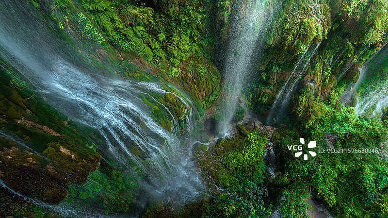 航拍四川攀枝花箐河瀑布自然风光图片素材