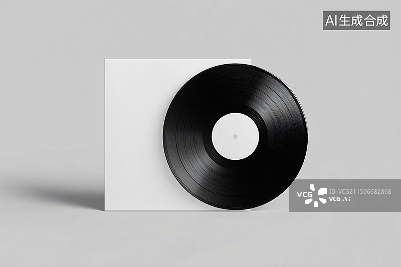 【AI数字艺术】孤立在白色背景上的空白封面和唱片图片素材