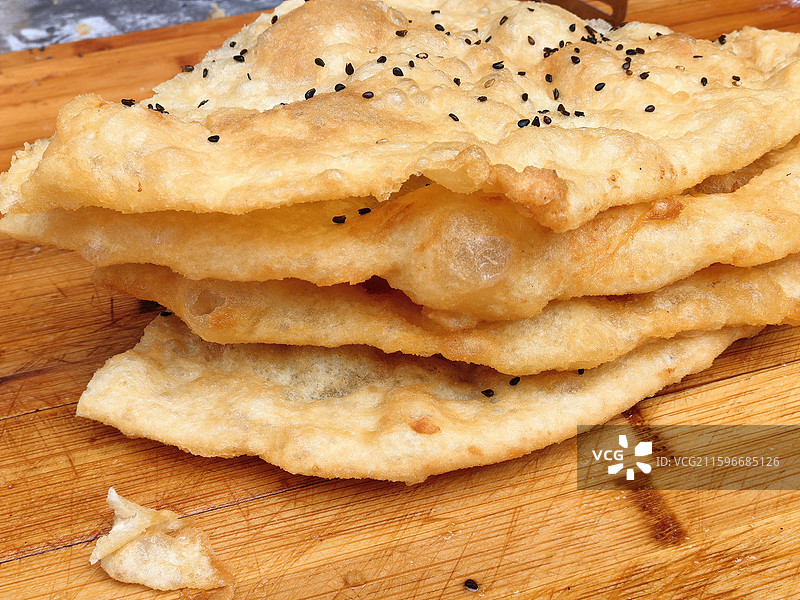 湖南小吃芝麻油饼、大饼、油饼图片素材