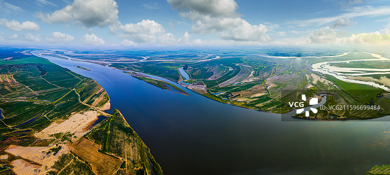 航拍吉林扶余段松花江风光图片素材