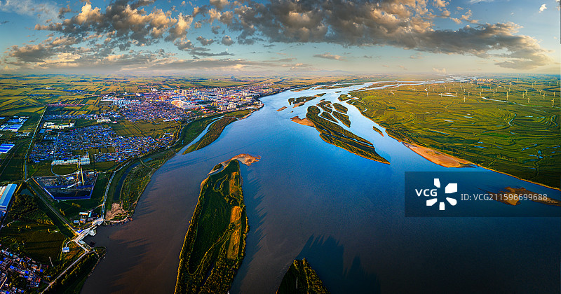 富锦松花江流域湿地风光图片素材