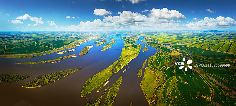 富锦松花江流域湿地风光图片素材