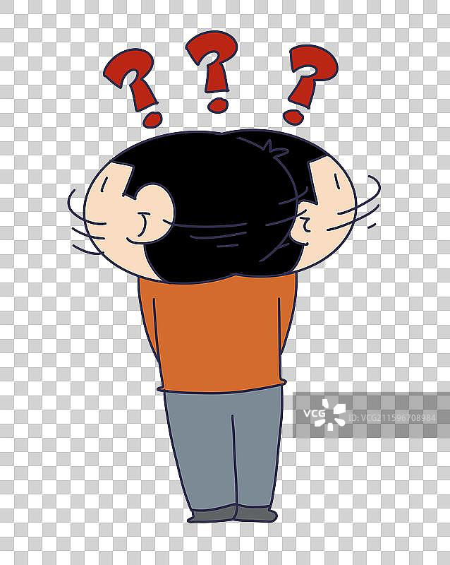 摇头疑问疑惑的人物背影图片素材