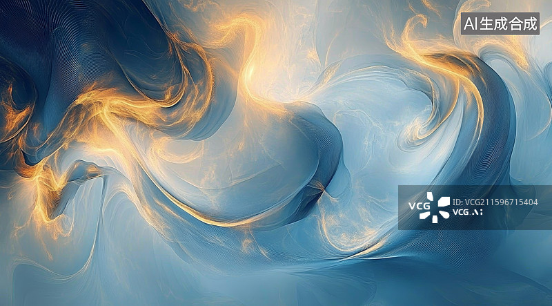 【AI数字艺术】黛蓝青色中国风水墨抽象画背景图片素材