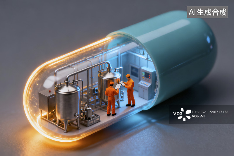 【AI数字艺术】生物制药科幻等距视图图片素材