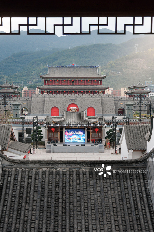 福州闽越水镇白天风光图片素材