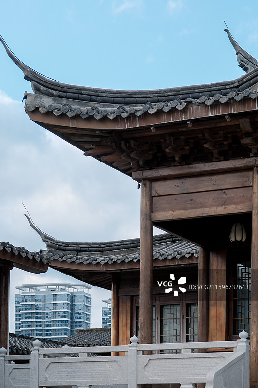 福州闽越水镇白天风光图片素材