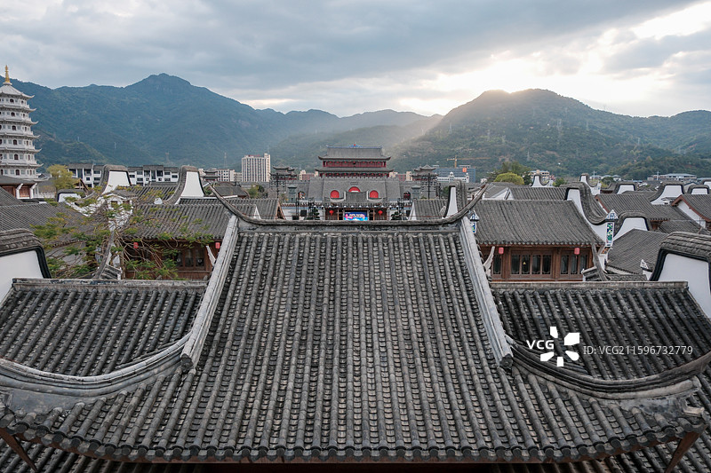 福州闽越水镇白天风光图片素材