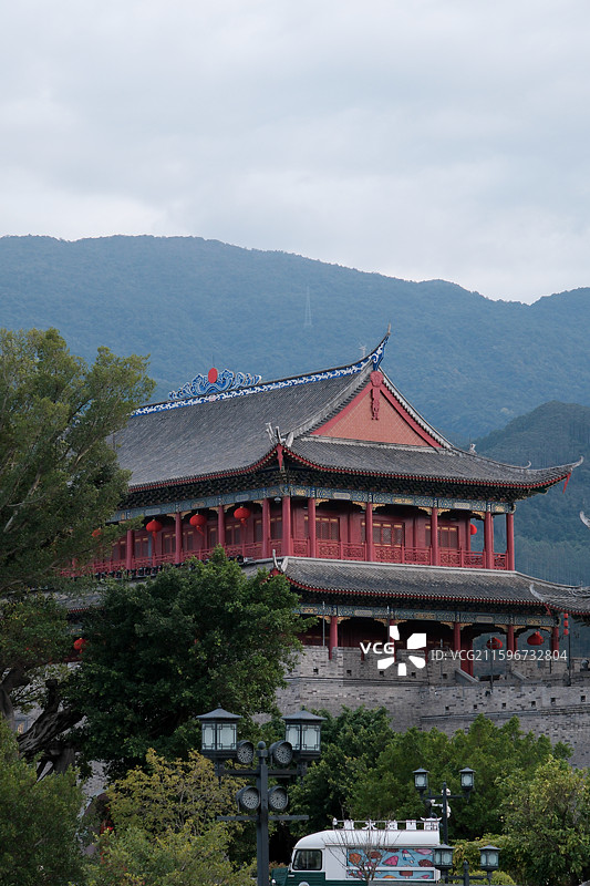 福州闽越水镇白天风光图片素材