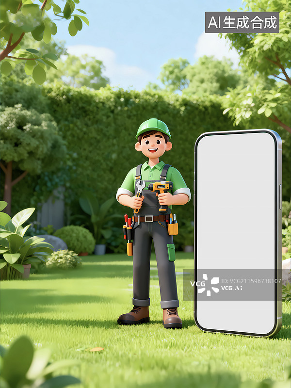 【AI数字艺术】线上下单家庭维修检修上门安装服务图片素材