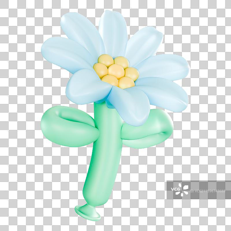 3D立体三维元素膨胀感气球花图片素材