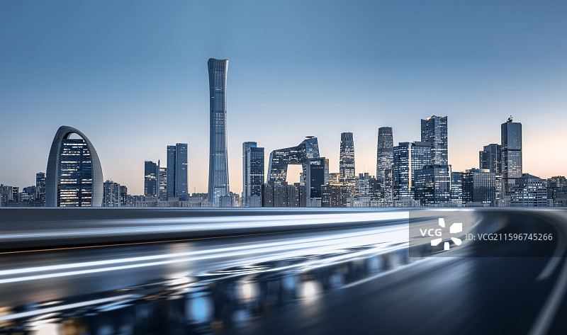 北京城市夜景，绚丽城市夜景，光，公路图片素材