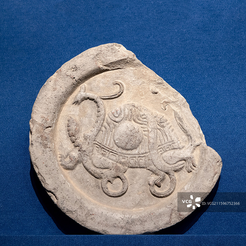 首博-辉煌中轴线-纪念北京建都870周年-四神纹瓦当-玄武-汉-西安汉长安城遗址出土-西安博物馆藏图片素材