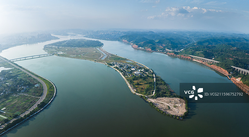 遂宁圣平岛田园综合体全景图图片素材