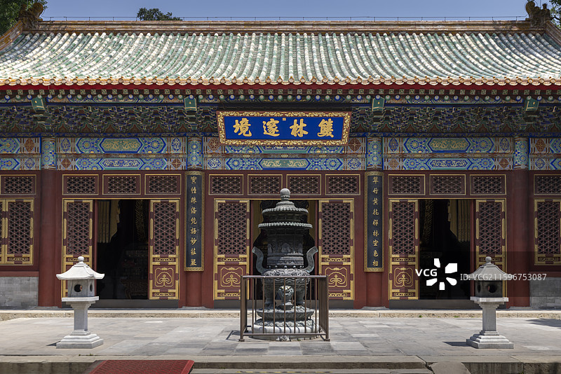 北京香山卧佛寺三世佛殿图片素材