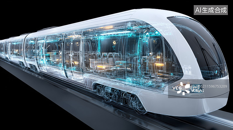 【AI数字艺术】未来高速磁悬浮列车图片素材