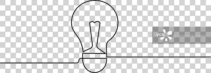 灯泡单线条连续绘制图片素材