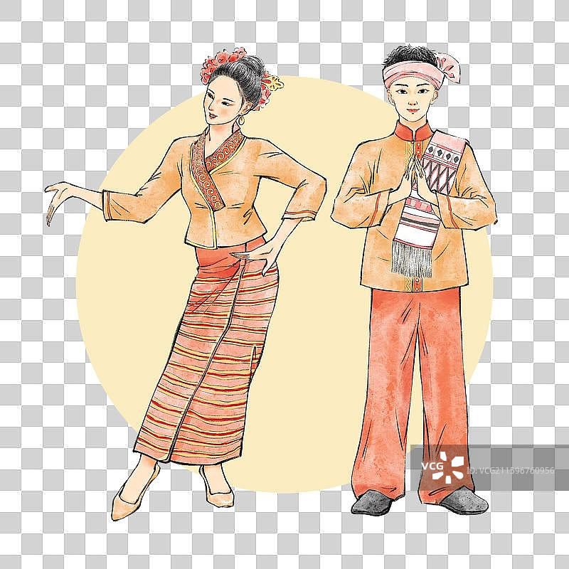 56民族，云南少数民族傣族图片素材