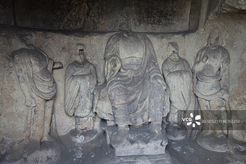 陕西省咸阳市彬州市彬县大佛寺石窟：西阁造像窟图片素材