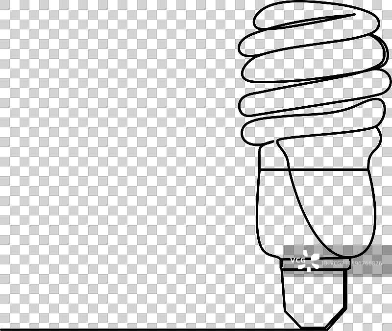 灯泡单线连续画图片素材
