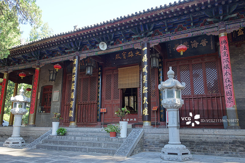 陕西省西安市长安区兴教寺：大雄宝殿图片素材