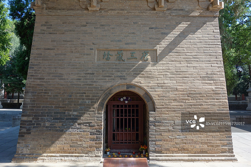 陕西省西安市长安区兴教寺：玄奘塔唐三藏塔图片素材