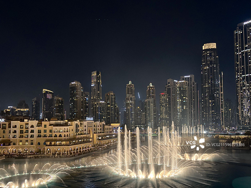 迪拜哈利法塔音乐喷泉1图片素材