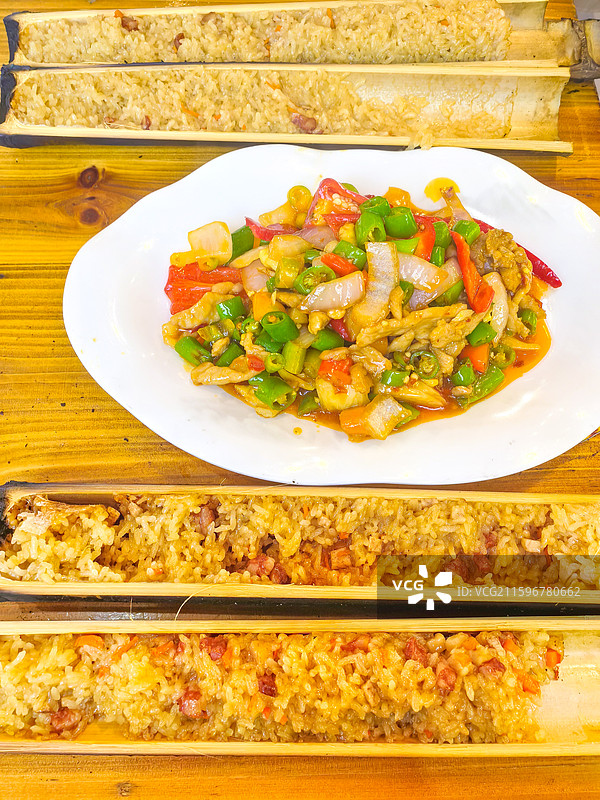 竹筒饭广西特色美食图片素材