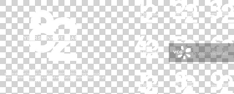 周年纪念标志集合，白色背景蓝色图片素材