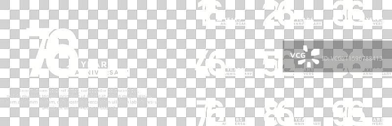 红色背景上的周年纪念标志白色集合图片素材