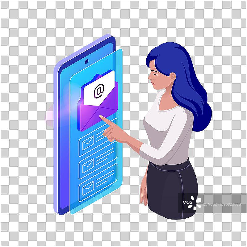 一张等距视图的年轻插画图片素材