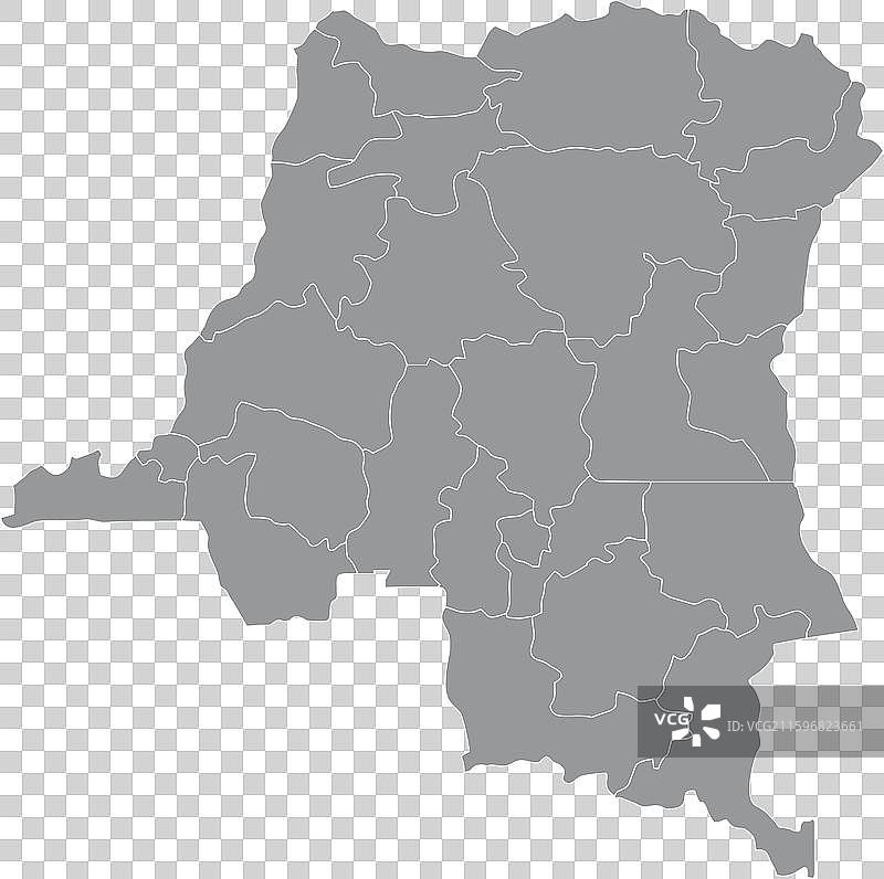 刚果民主共和国行政地图图片素材