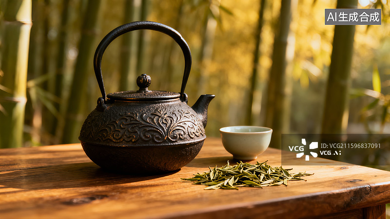 【AI数字艺术】中国茶文化，茶道，茶叶，茶壶图片素材