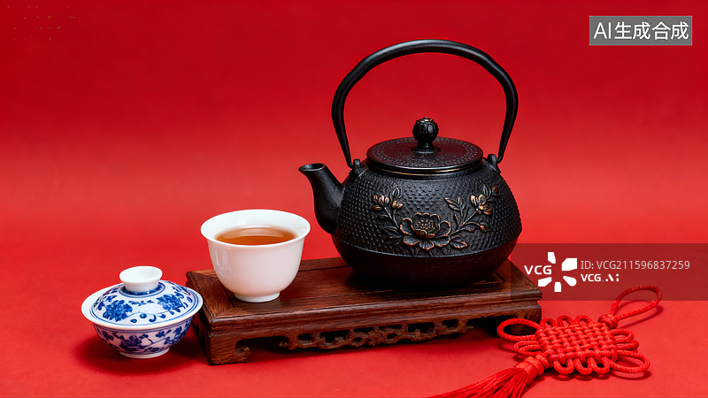 【AI数字艺术】中国茶文化，茶道，茶叶，茶壶图片素材
