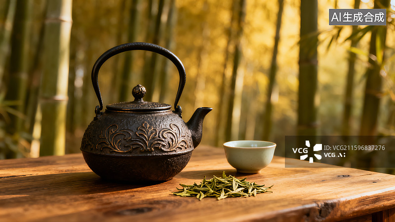 【AI数字艺术】中国茶文化，茶道，茶叶，茶壶图片素材