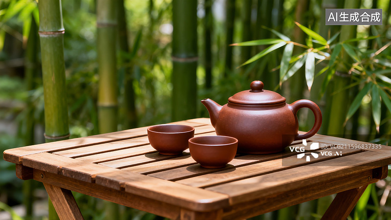 【AI数字艺术】中国茶文化，茶道，茶叶，茶壶图片素材
