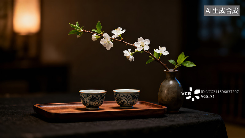【AI数字艺术】中国茶文化，茶道，茶叶，茶壶图片素材