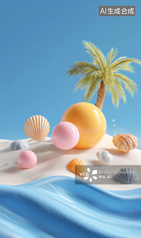 【AI数字艺术】明亮动感的夏日促销互动背景，有价格标签、五彩纸屑或折扣徽章等动画元素，零售和电商促销的增强现实（AR图片素材